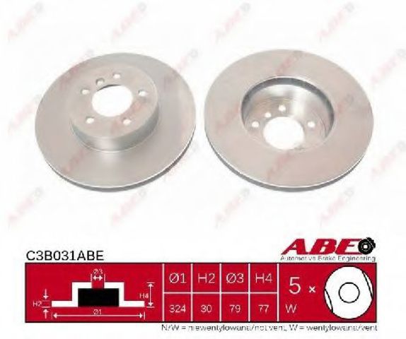 Диск тормозной передний C3B031ABE ABE