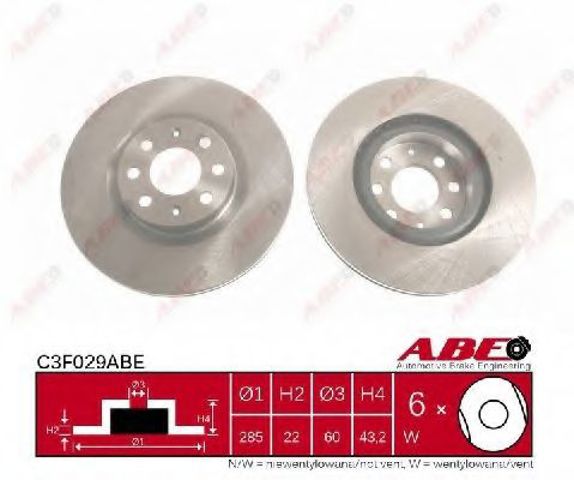 Диск тормозной передний C3F029ABE ABE