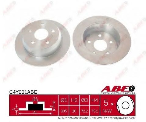 Диск тормозной задний C4Y001ABE ABE