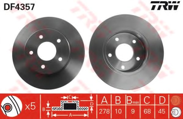 Тормозные диски DF4357 TRW