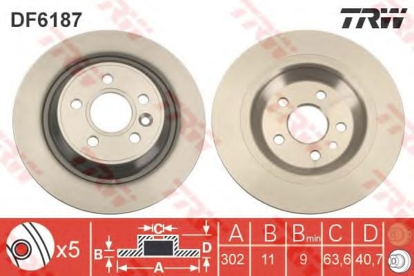 Дисковый тормоз DF6187 TRW