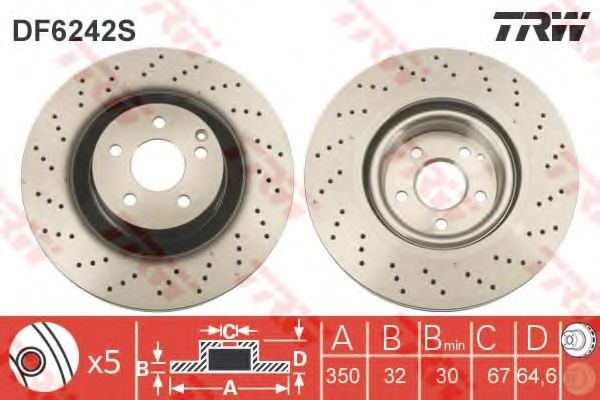 Тормозной диск передний DF6242S