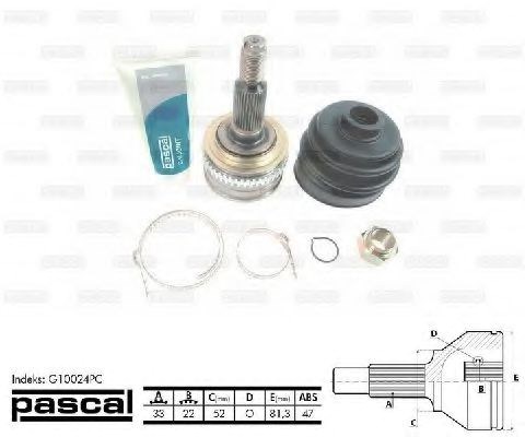 ШРУС наружный передний G10024PC PASCAL