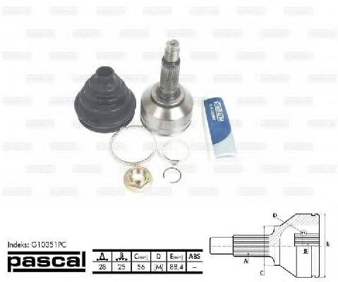 ШРУС наружный передний G10351PC PASCAL