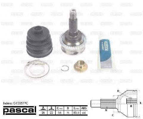 Шарнир равных угловых скоростей передний G13057PC PASCAL