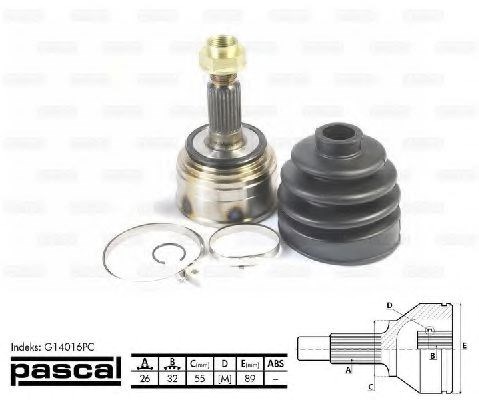 ШРУС наружный G14016PC PASCAL