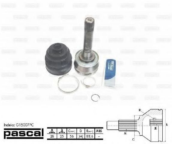 ШРУС наружный передний G15007PC PASCAL