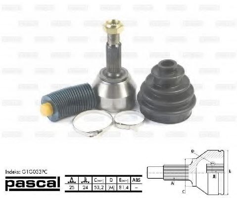 ШРУС наружный передний G1G033PC PASCAL
