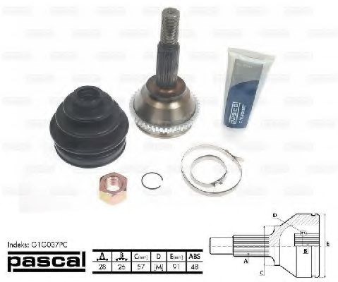 ШРУС наружный передний G1G037PC PASCAL