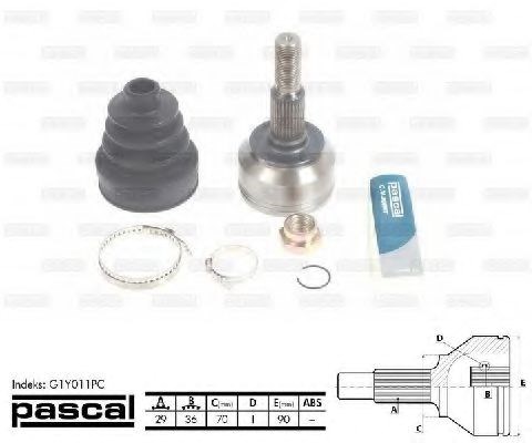 ШРУС наружный передний G1Y011PC PASCAL