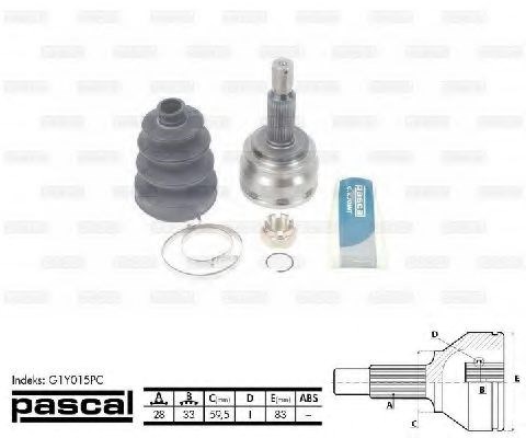 ШРУС наружный G1Y015PC PASCAL