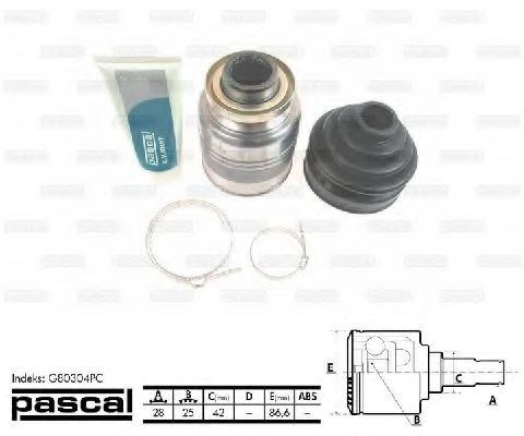 Шарнир привода внутренний G80304PC PASCAL