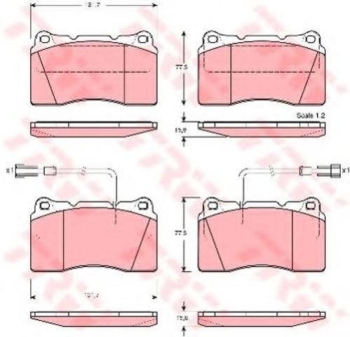 Колодки тормозные передние дисковые GDB1363 TRW