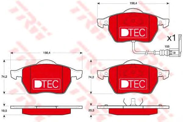 Тормозные колодки GDB1403DTE TRW
