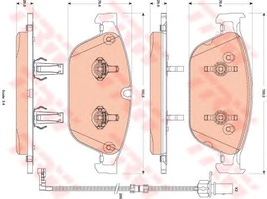 Колодки тормозные дисковые комплект GDB1884 TRW