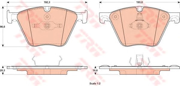 Передние тормозные колодки GDB1915 TRW