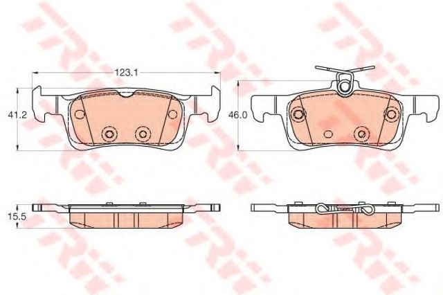 Задние дисковые колодки GDB2037 TRW