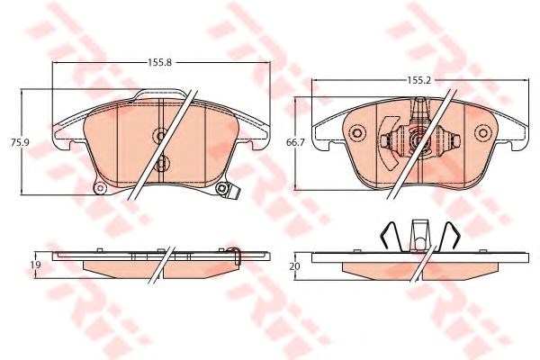 Колодки передние GDB2092 TRW