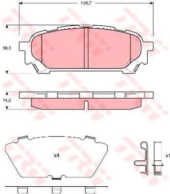 Колодки тормозные задние, дисковые GDB3395 TRW