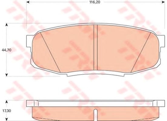 Комплект задних колодок GDB3491 TRW