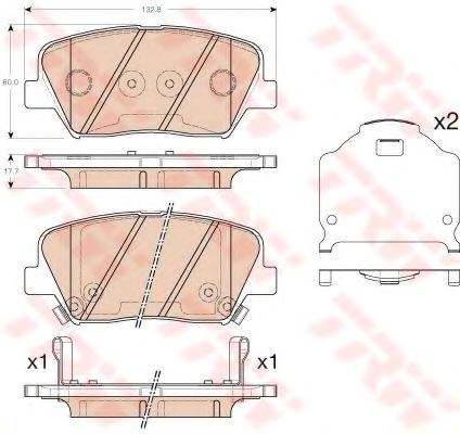 Колодки тормозные передние дисковые GDB3549 TRW