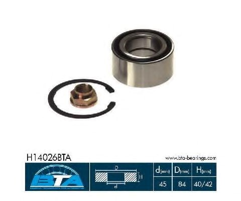 Подшипник передней ступицы H14026BTA BTA