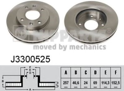 Передний тормозной диск J3300525 NIPPARTS