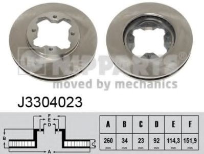 Тормоз дисковый передний J3304023 NIPPARTS