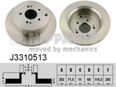 Задний дисковый тормоз J3310513 NIPPARTS