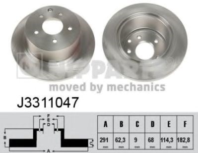 Диск тормозной задний J3311047 NIPPARTS