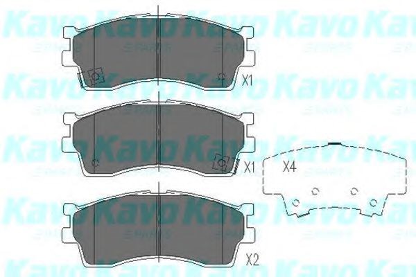 Kavo parts kia тормозные колодки передн.carens,clarus 1,8i 16v/2,0i 16v KBP4002