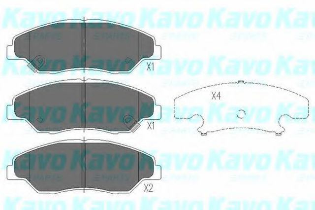 Kavo parts kia гальмівні колодки передние sportage 2.0 td 97- KBP4013