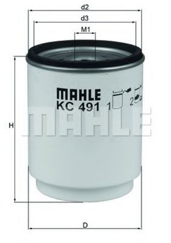 Фильтр тонкой очистки топлива KC491D MAHLE