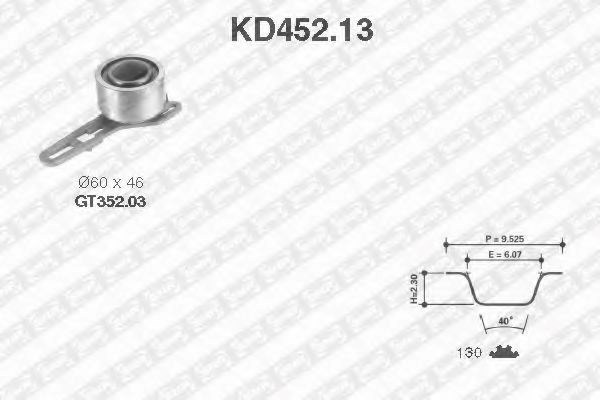 ГРМ ремни, комплект KD45213 SNR