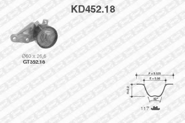 ГРМ ремни, комплект KD45218 SNR