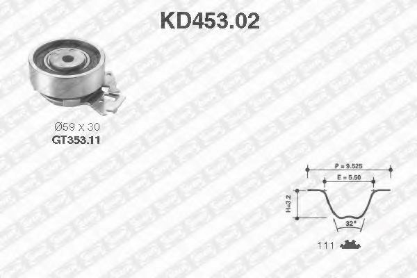 Kd453.02  ntn-snr - ремкомплект ременя грм KD45302