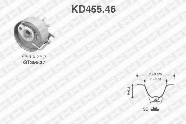 Ремонтний комплект для заміни паса  газорозподільчого механізму KD45546