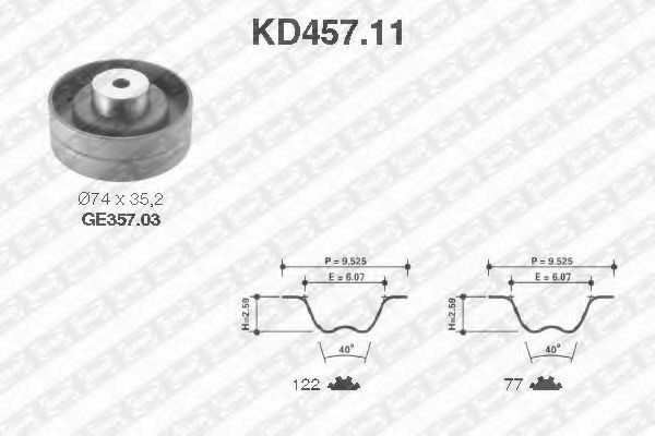 Ремень ГРМ, комплект KD45711 SNR