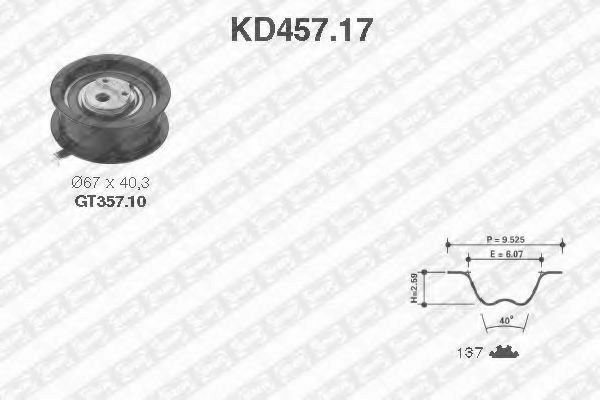 Ремонтний комплект для заміни паса  газорозподільчого механізму KD45717