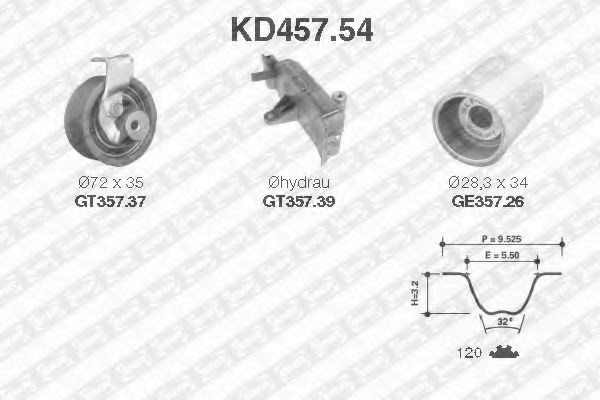 ГРМ ремни, комплект KD45754 SNR