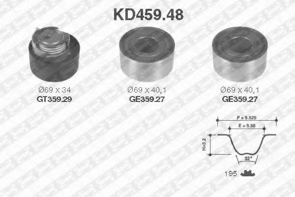 Комплект ременя газорозподільного механізму KD45948