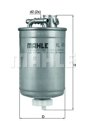 Фильтр тонкой очистки топлива KL476D MAHLE