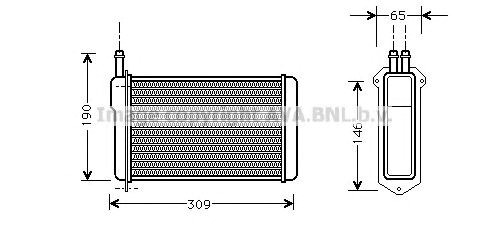 Радиатор отопителя ваз 2108, 09, 099, <таврия> (пр-во ava) LA6009