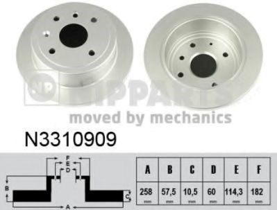 Задний дисковый тормоз N3310909 NIPPARTS