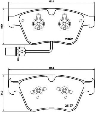 Тормозные колодки P05003 BREMBO