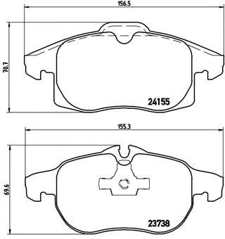 Колодки тормозные дисковые комплект P10011 BREMBO