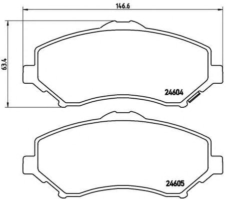 Колодки тормозные передние дисковые P11022 BREMBO