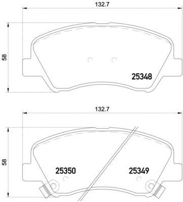 Колодки передние P18025 BREMBO