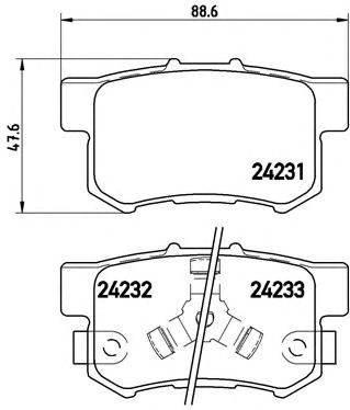 Колодки тормозные дисковые комплект P28051 BREMBO