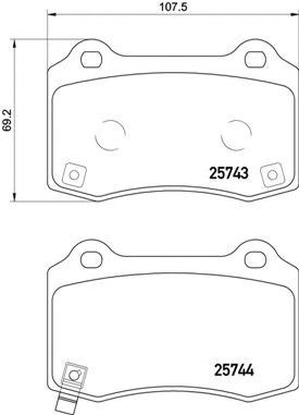 Колодки на тормоз задний дисковый P30074 BREMBO